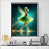 Disney Diamond Painting Tinker Bell Ballet Style Dreamy Art Painting, Diamond Mosaic Cross Stitch Diamond Inlaid Room Decoration Gift