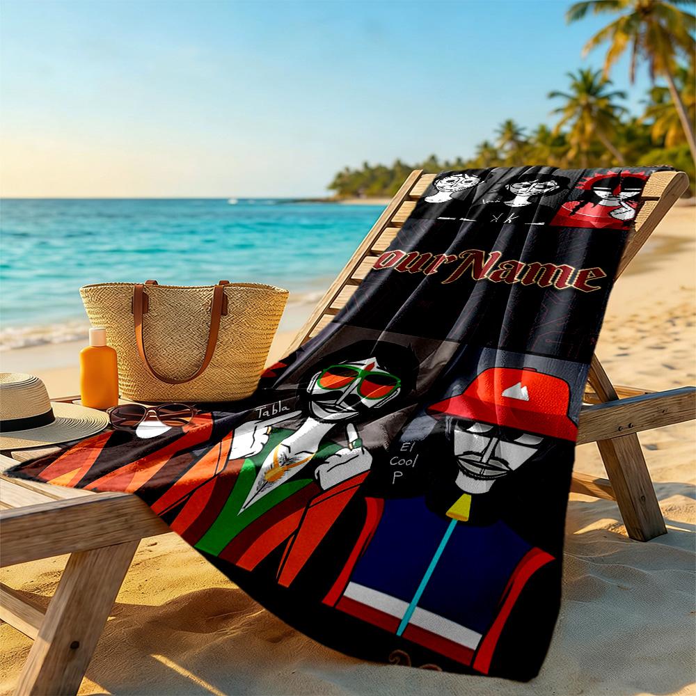 Incredibox Customized Name Beach Towel Super Soft & Absorbent Ideal for Travel Outdoor Swim Pool Yoga Surf Camping Hiking Gym Gift Holiday