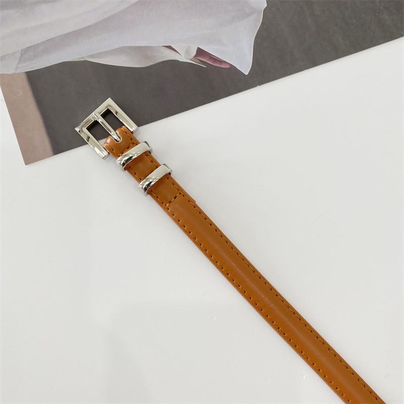 Black Pu Leather Belt With Double Loop Silver Buckle For Dresses And Skirts