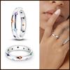 Rings 925 Silver Star Moon Colorful Sparkling Zircon Simple Rings For Women Exquisite Wedding Engagement Birthday Jewelry Gifts