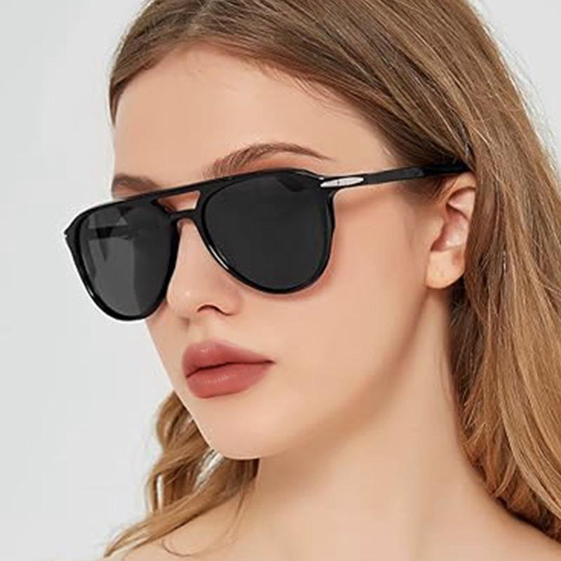 Vintage Rivet Pilot Oversized Sunglasses Women For Men Sun Glasses Punk Big Frame Luxury Brand Designer Popular Shades Uv400