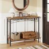 2 Tier Small Console Table Retro Sofa Table with Storage Behind Couch Table for for Living Room Entryway Hallway Foyer