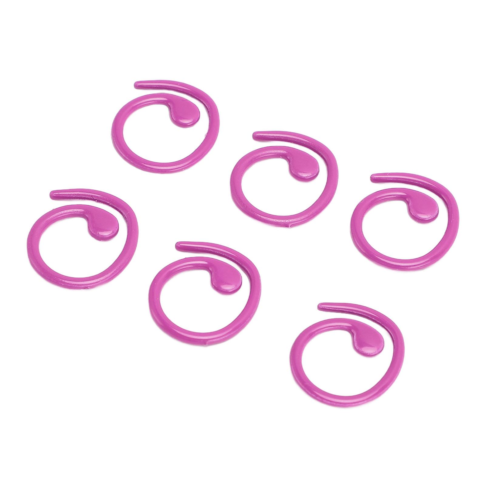 

50PCS Metal Stitch Markers Spiral Markers Multifunctional Crochet Locking Hooks for for Knitting фіолетовий