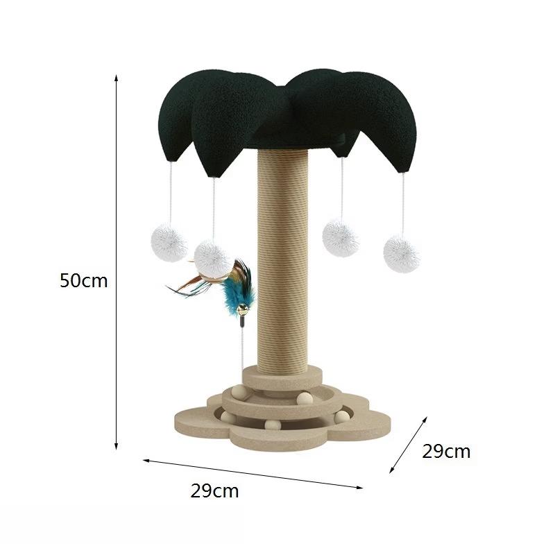 VZZS Multifunktionaler Sisal-Kratzbaum für Katzen mit Drehteller-Spielzeug