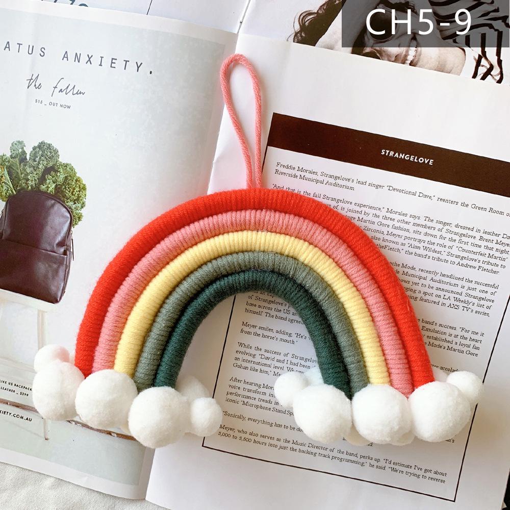Nordic Style Woven Cloud Rainbow Hanging Ornaments - Children's Room Wall Decor Pendant