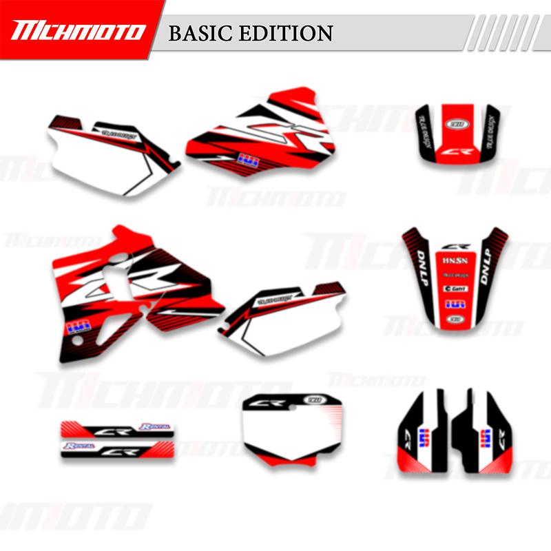 MCHMFG Motorcycle Graphics Background Decals Stickers Kit Number Name Background ize For Honda CR80 CR 80 1996-2002