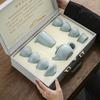 Ru kiln tea set, a full set of household kung fu tea set can be raised, opening film, annual meeting, festivals, business gifts