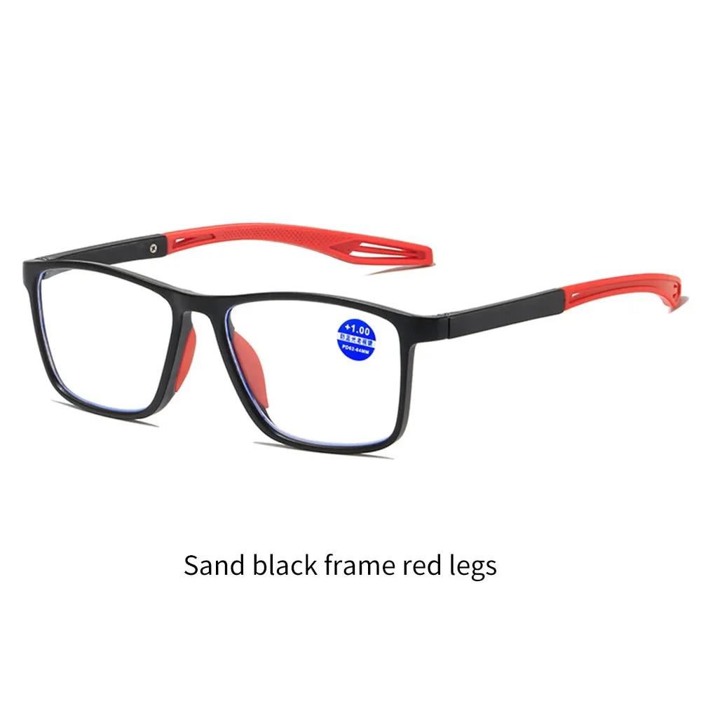 Óculos de leitura anti-luz azul Ultralight TR90 Sport Presbiopia Óculos de grau Mulheres Homens Visão de longe Óculos ópticos Dioptrias para +4.0