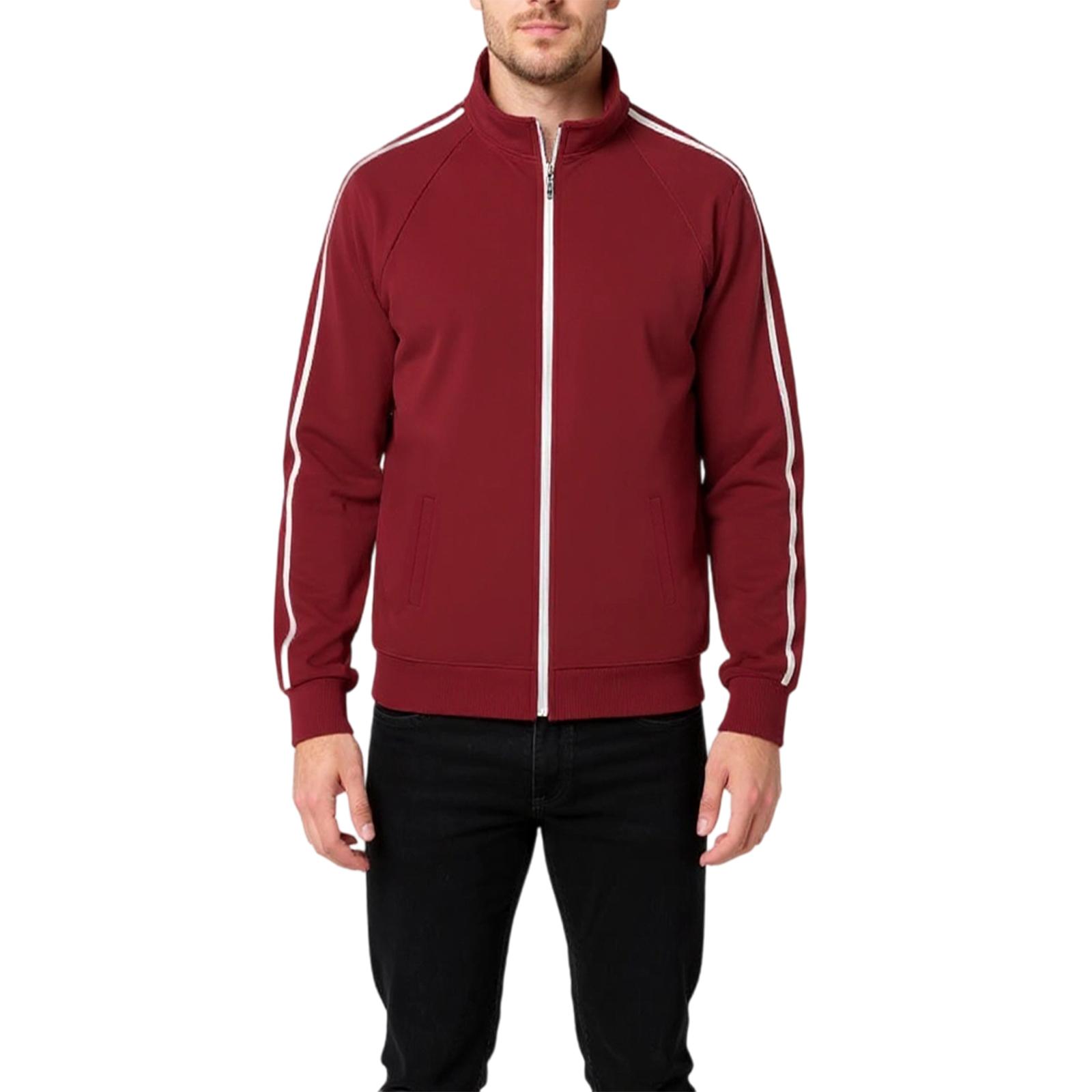 

Men s Standing Collar Leisure Versatile Sports Coat XXXL красный