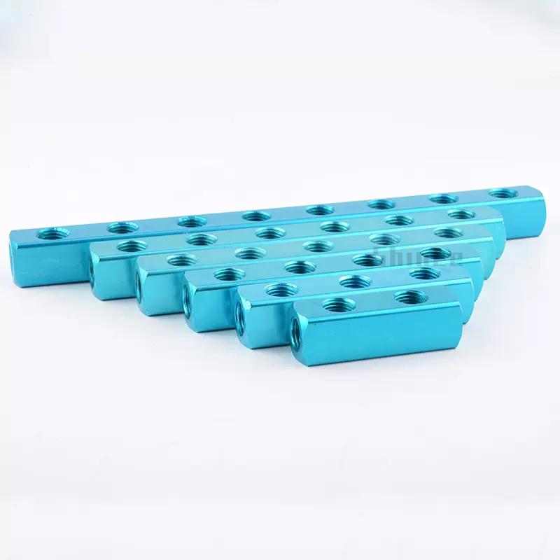 Blue Bus Plate Al-234-12 1/2 Pneumatic Connector Bus Exhaust Distribution Board Air Source Branch Connector Arrangement Multiway