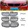 For BMW 3-Series E90 E91 2005-2008 Car Styling Diamond Grille Kidney ABS Front Hood Racing Grill Black Silver Auto Accessories