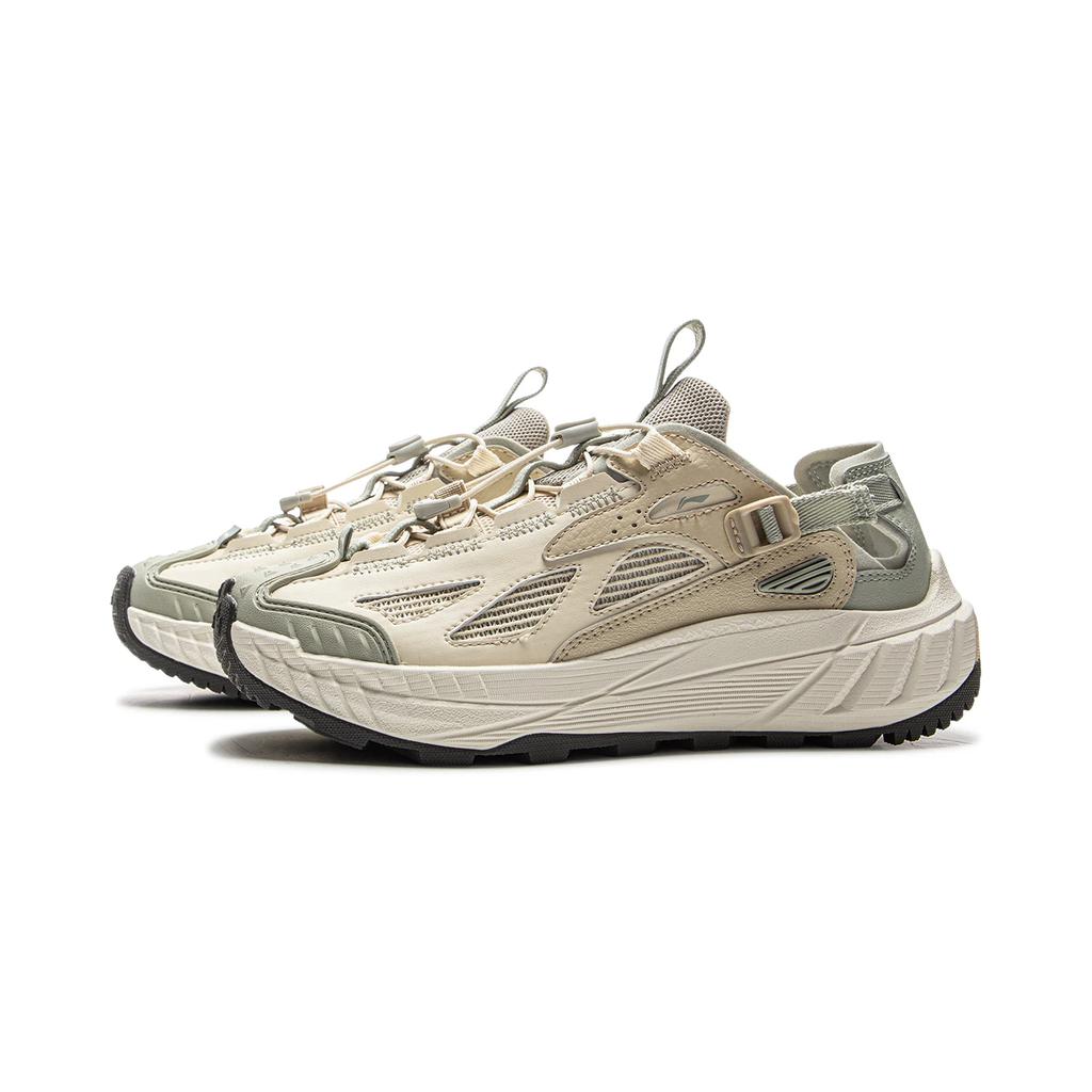 Li-Ning Yijie Lite 2.0 Comfortable Trendy Breathable Wear-Resistant Creek Shoes Women Shoes Beige AHLV012-4