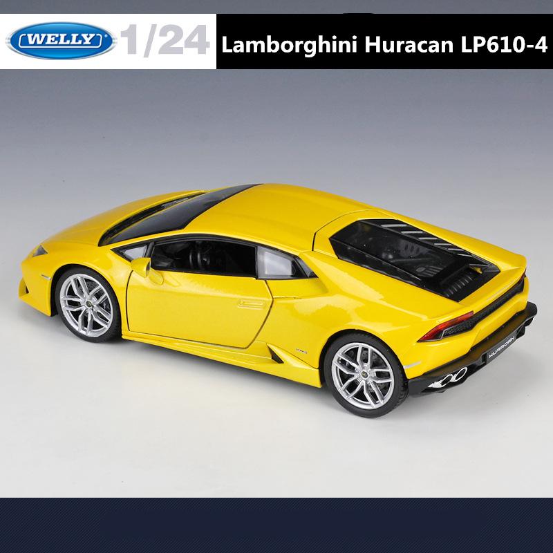 WELLY 1/24 Lamborghini Huracan LP610-4 Alloy Racing Car Model Diecast Metal Sports Car Model Simulation Collection Kids Toy Gift
