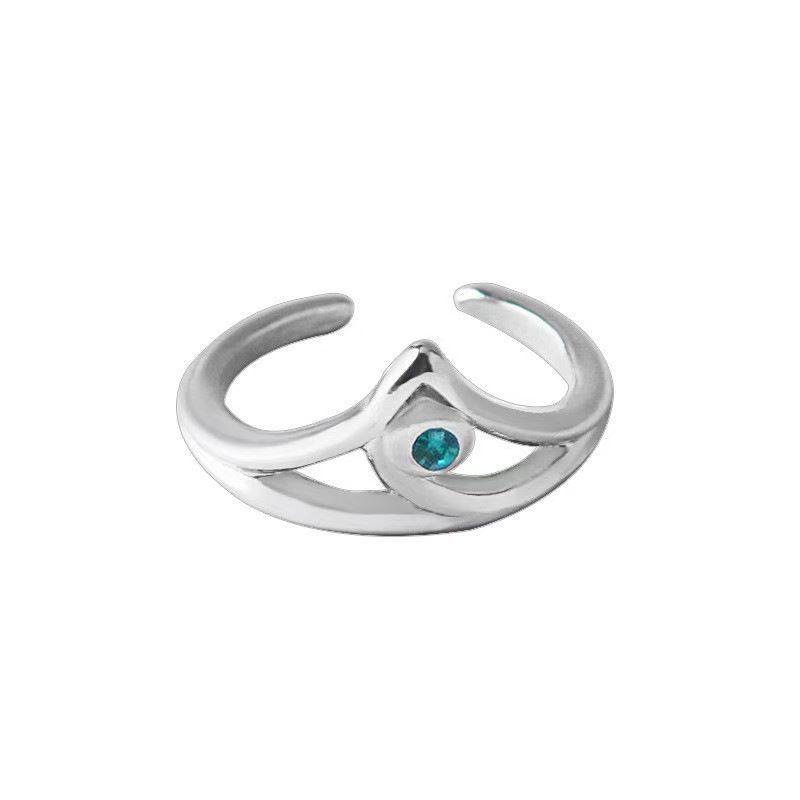 

European & American Simple Geometric Ring: Open Adjustable, Stylish Gift зелений
