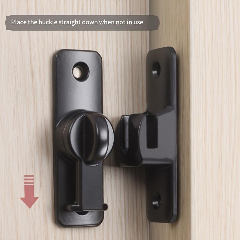 1pc Perforation-Free Door Buckle - Anti-Locking & Anti-Theft Heavy-Duty Aluminum Alloy & Stainless Steel Security Hardware, Sleek Metallic Finish