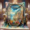 Comfortable Dream Window Scene Pattern Blanket Soft High-Definition Digital Print All-Season Family and Friends Gift Cooling Blanket Soft Breathable 1