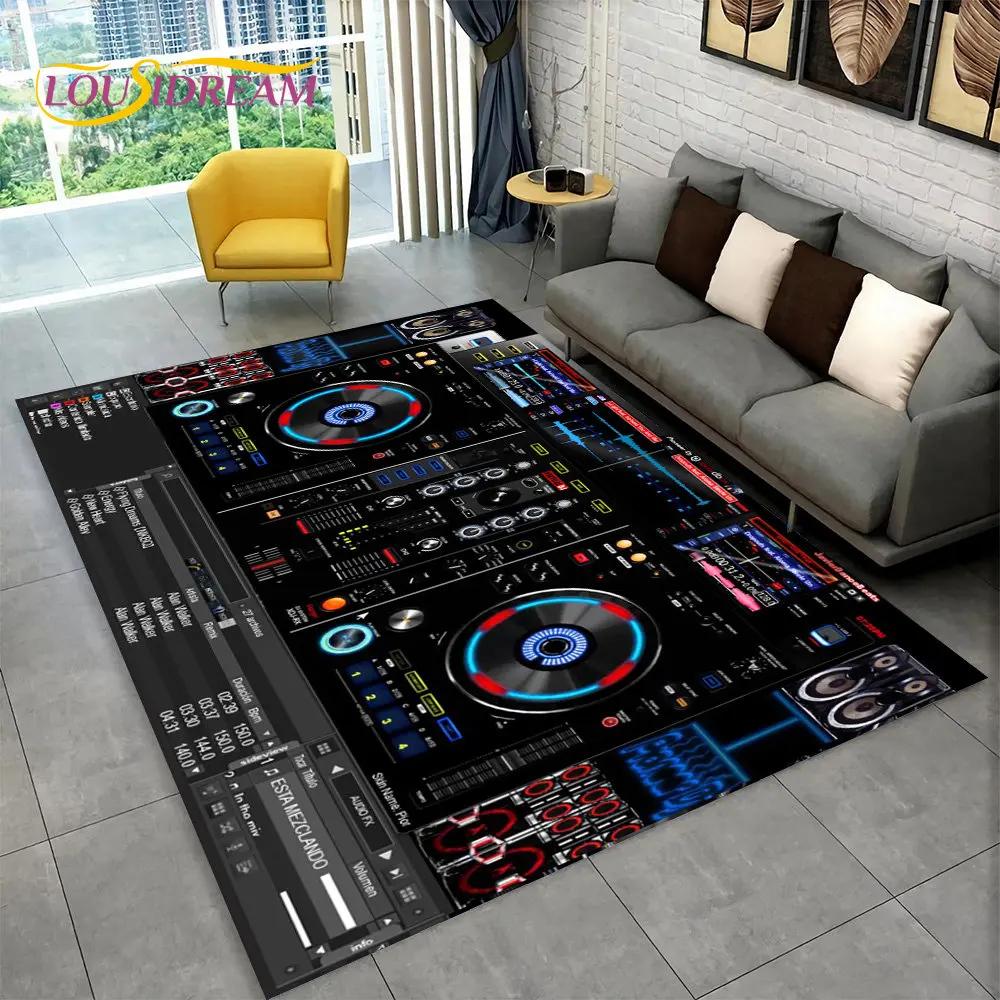 3D DJ Music Screen Keyboard Area Rug,Carpet Rug for Living Room Bedroom Sofa Doormat Hallway Decor,Sport Yoga Non-slip Floor Mat