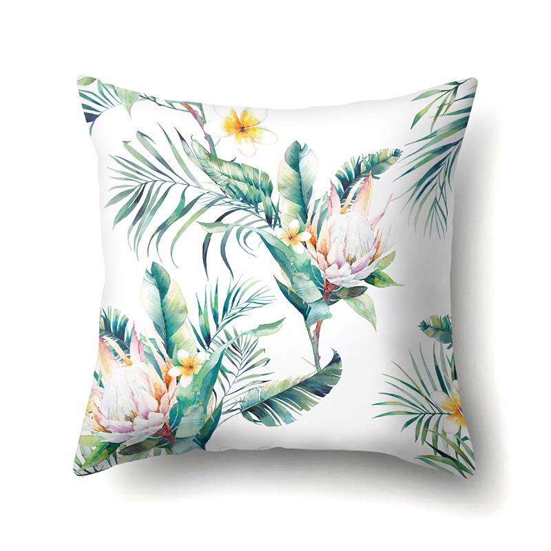 Polyester Pillowcase Plant Fresh Car Decoration Home Printed Pillowcase Sofa Cushion Cover