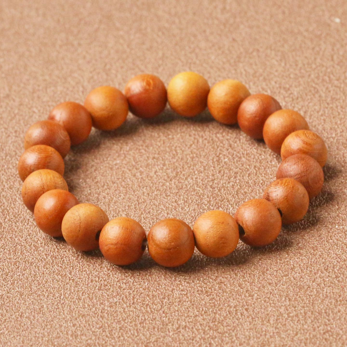 

Peach Wood Buddhist Bead Bracelet: Men s and Women s Amulet with Cinnabar Rosary Beads