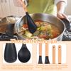 3/4Pcs Silicone Cooking Spatulas Spoons Set Wood Handle Multi-functional Serving Spatula Spoon for Baking Scooping and Scraping