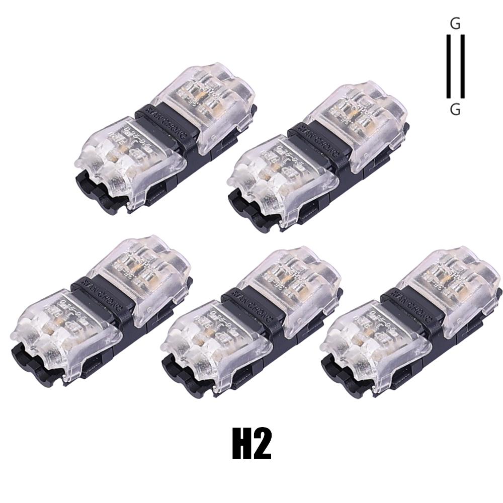 2Pin Wire Connector Car Audio Universal T/H Type Conductor Quick Splice Crimp Terminal Block for 18-22AWG Stranded Solid Wire