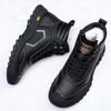 Fashion Winter Cowhide Velvet Warm Platform Boots for Men Fashion Soft-soled Increase Men's Shoes Designer Casual Wool Ankle Boots Male
