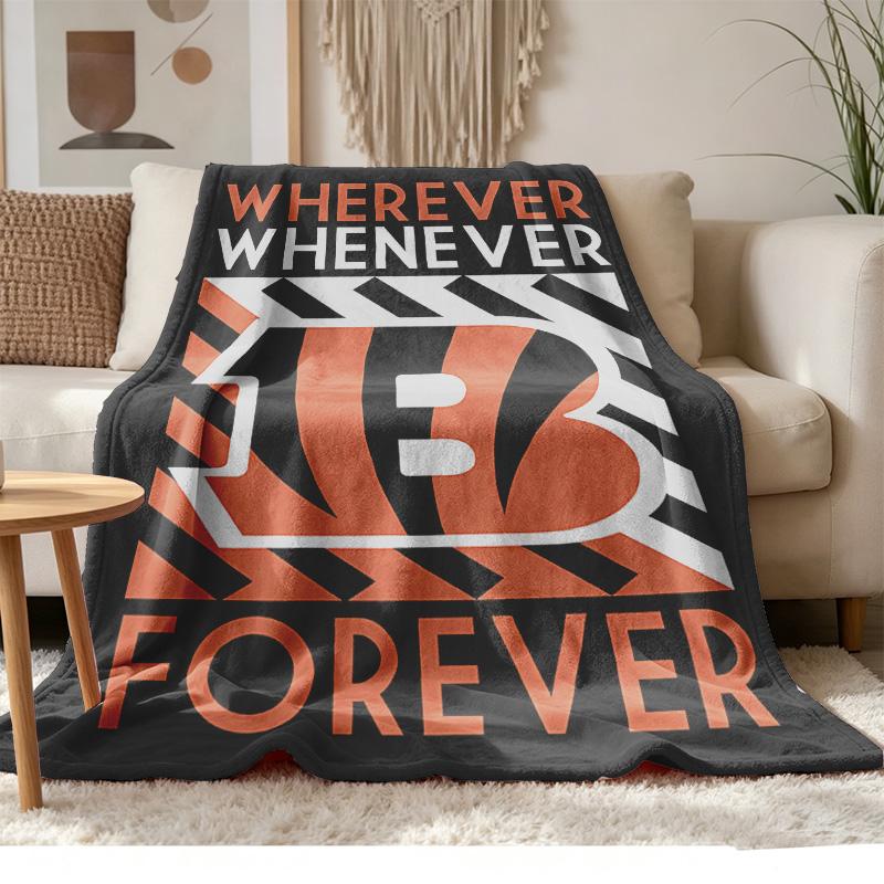 Cincinnati Bengals Soft and comfortable flannel Suitable for sofas living rooms outdoor camping travel and also makes a great anniversary gif