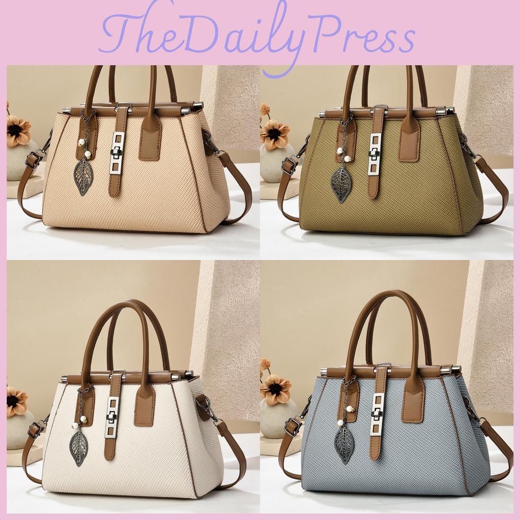 Bag Leaves Pendant Fashion Pu Inner Compartments Stitching Elements Outing Daily