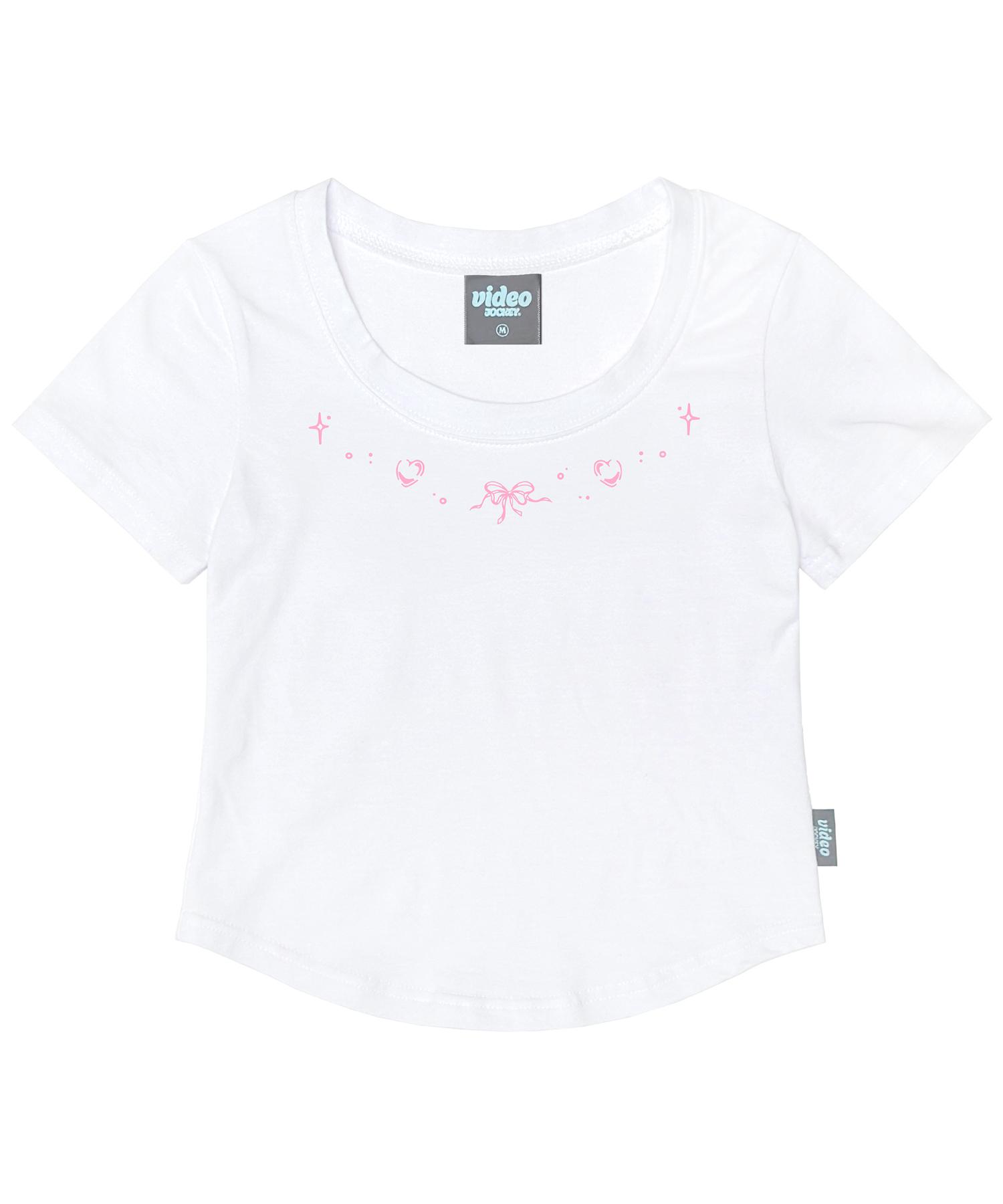 Video Jaki Fluttery Crop T-Shirt [White] White/Free