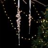 Gold Sequin Snowflake Ice Strip Pendants  Holiday Party Supplies