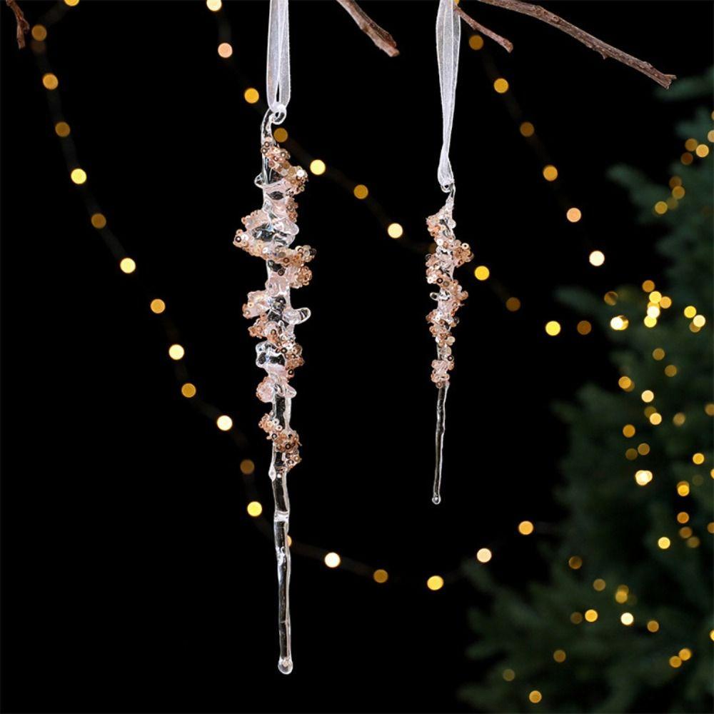 Gold Sequin Snowflake Ice Strip Pendants Holiday Party Supplies