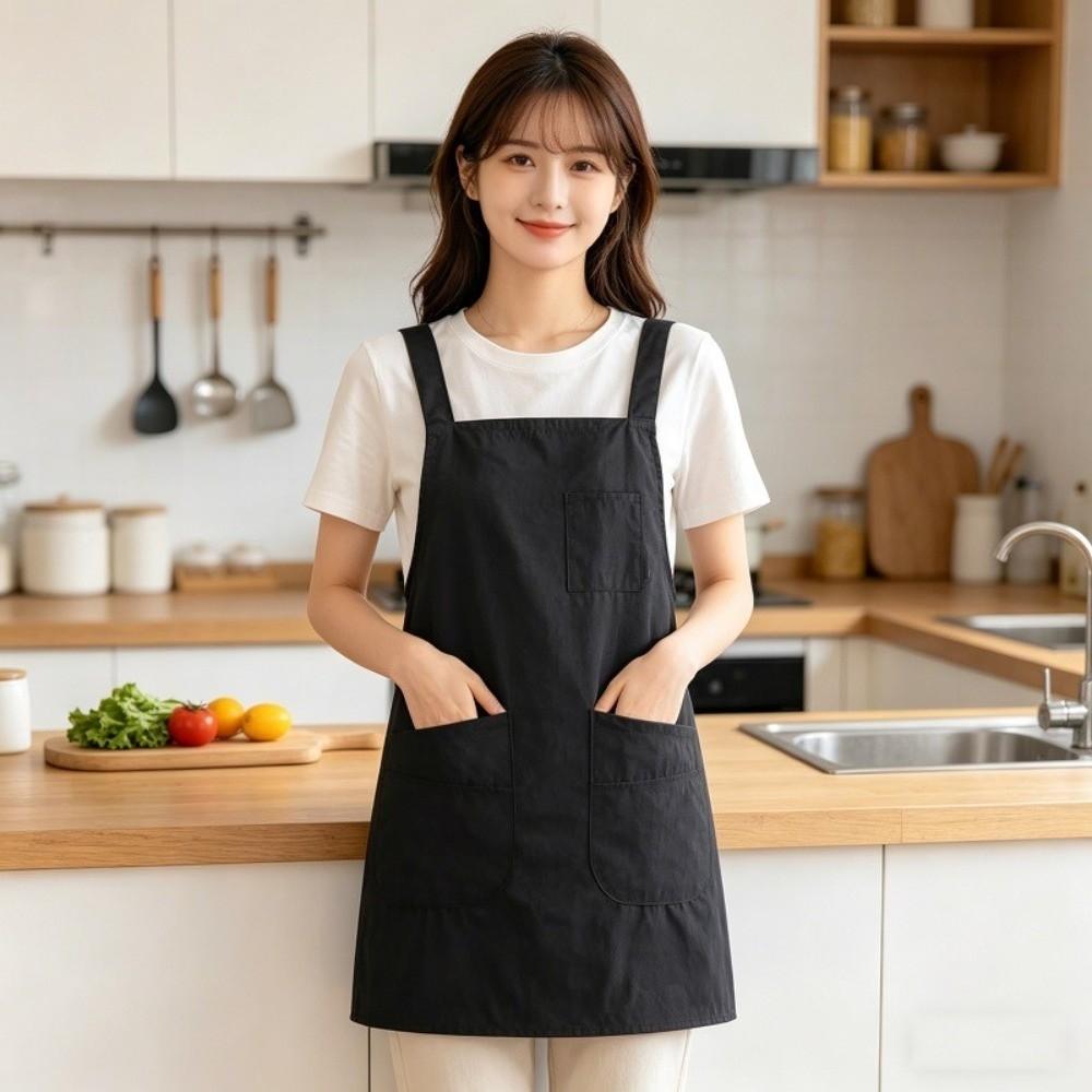 With Pocket Sleeveless Apron Oil-Proof Dirt-Resistant Workwear Simple Cooking Apron Catering Use