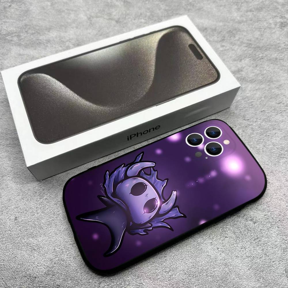 H-Hollow K-Knight Silksong Telefoonhoesje Voor iPhone 17,16,15,14,13,12,Pro,Max,Plus,E,SE4,Air,Mini Zwarte Zachte Verpakking