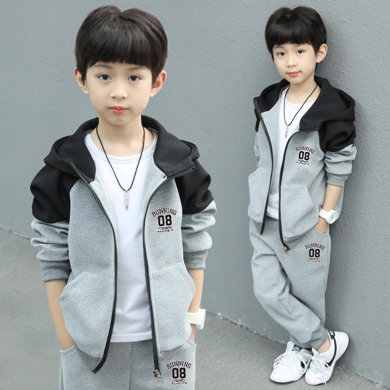 

Boys Spring & Autumn Casual Hoodie Jacket and Pants Set 150 for height 1.35-1.45m