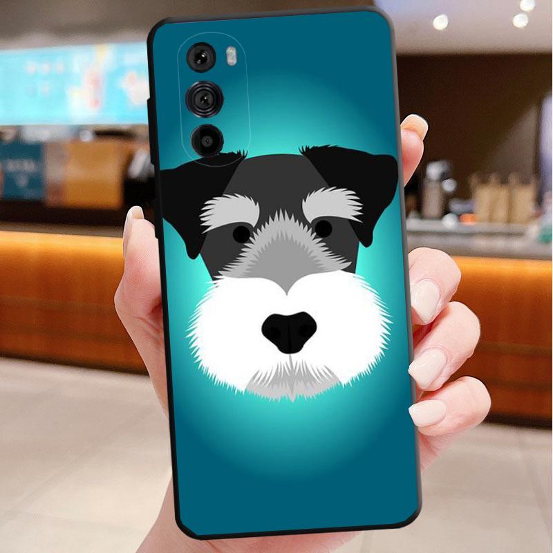 Phone Case For Motorola Edge 50 40 Pro 60 50 40 30 Ultra Neo Fusion Moto G85 G72 G53 G54 G84 G13 G32 Schnauzer Puppy Dog Art