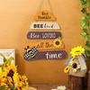 AEE4-Type Home Door Decoration, Bee Kindness Bee Happy Thanksgiving Bee Welcome Sign Front Door Decoration