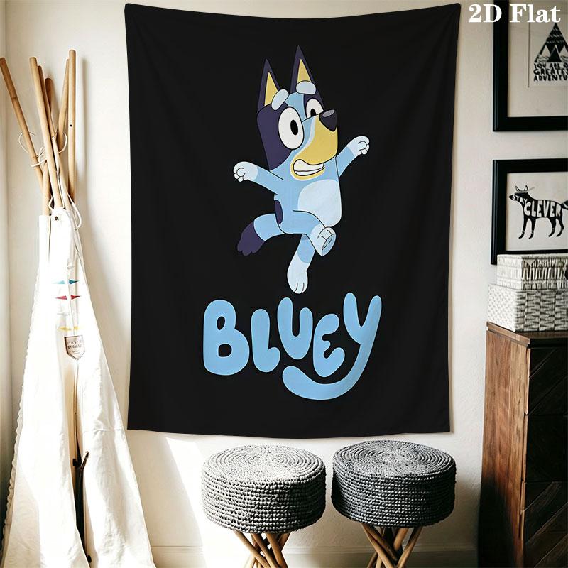 Bluey Wall Hanging Printed Fabric Blanket Decorative Tapestries for Bedroom Living Room Home Decor