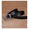 Genuine Leather Belt Women Men Slim 2-4cm Width Classic Black Coffee Adjustable 100-110cm Alloy Pin Buckle Casual