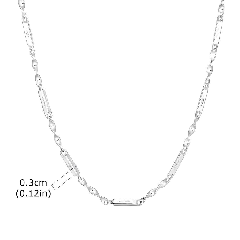 

Vnox 3mm Stainless Steel Mobius Cross Bamboo Necklace for Men, Adjustable Tube Chain, Minimalist Jewelry Gift for Father Son Dad 45cm