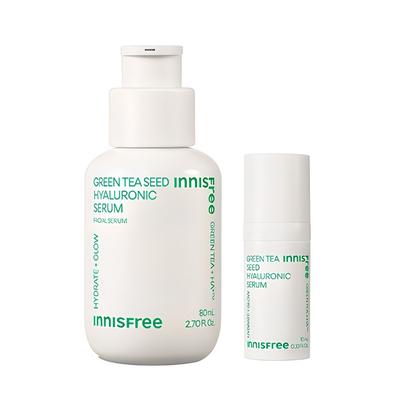 Siero all'acido ialuronico con semi di tè verde + set da 10 ml