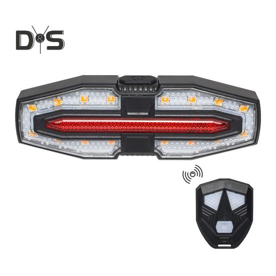 Bicycle Tail Light Adjustable LED Remote Control MTB Road Mountain Bike Turn Signal Lamp Waterproof Rechargeable Bright Night Riding Bike Warning