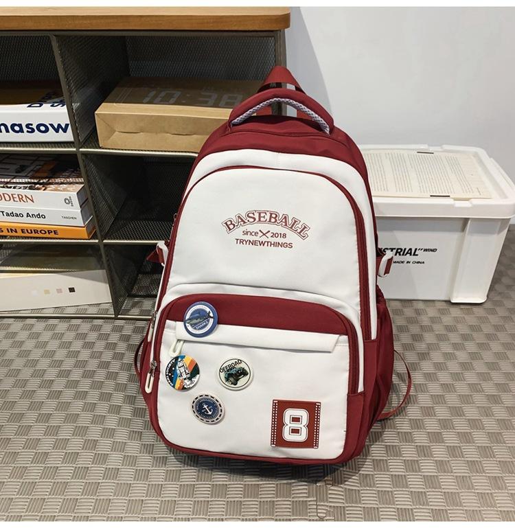 Simple and Versatile Schoolbag Female High School Student Junior High School Student Backpack Male Large Capacity Travel Backpack Tide