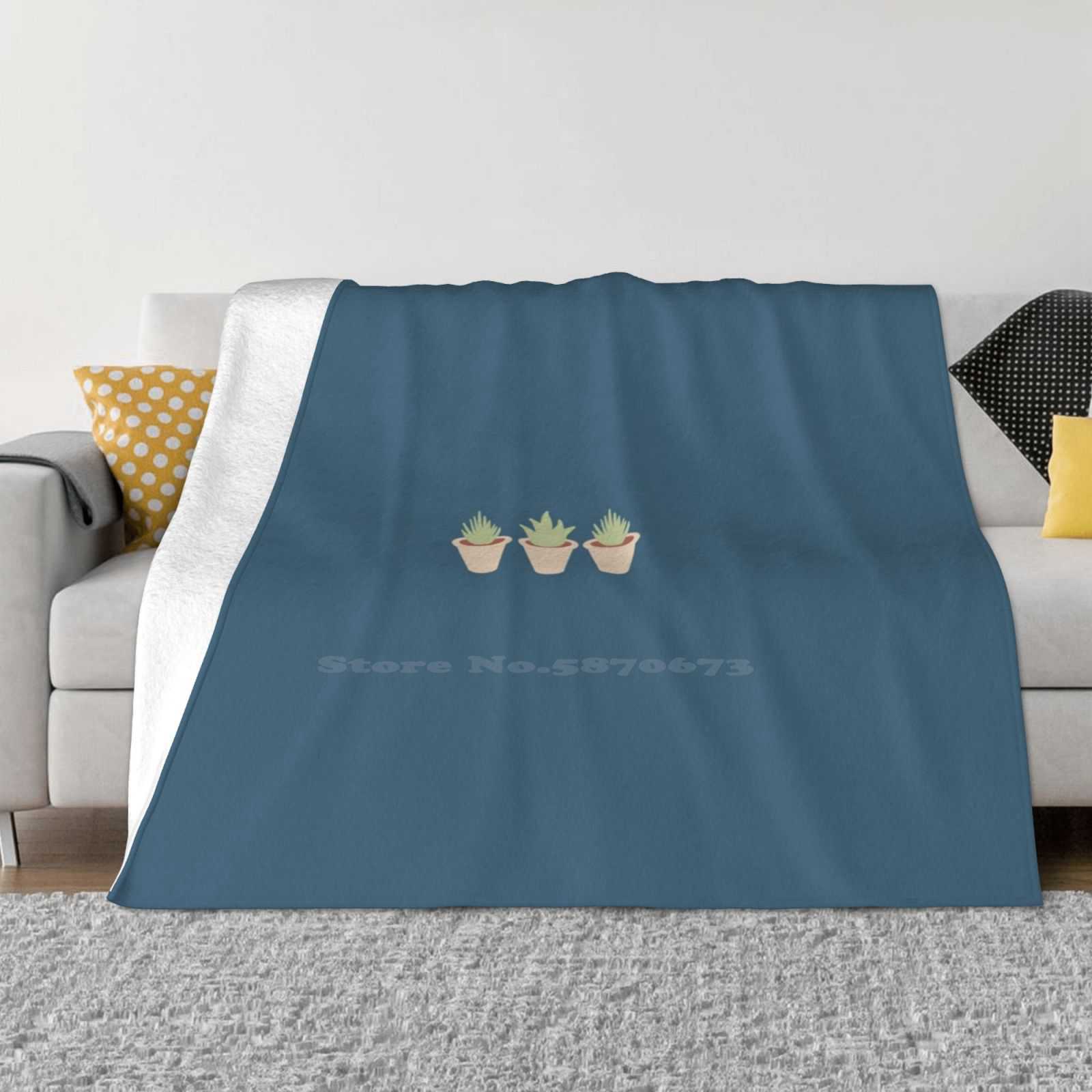 Trio Of Plants Trend Style Funny Fashion Soft Blanket Soft Colours Sage Three Plants Potted Plants Simplistic 30x40in