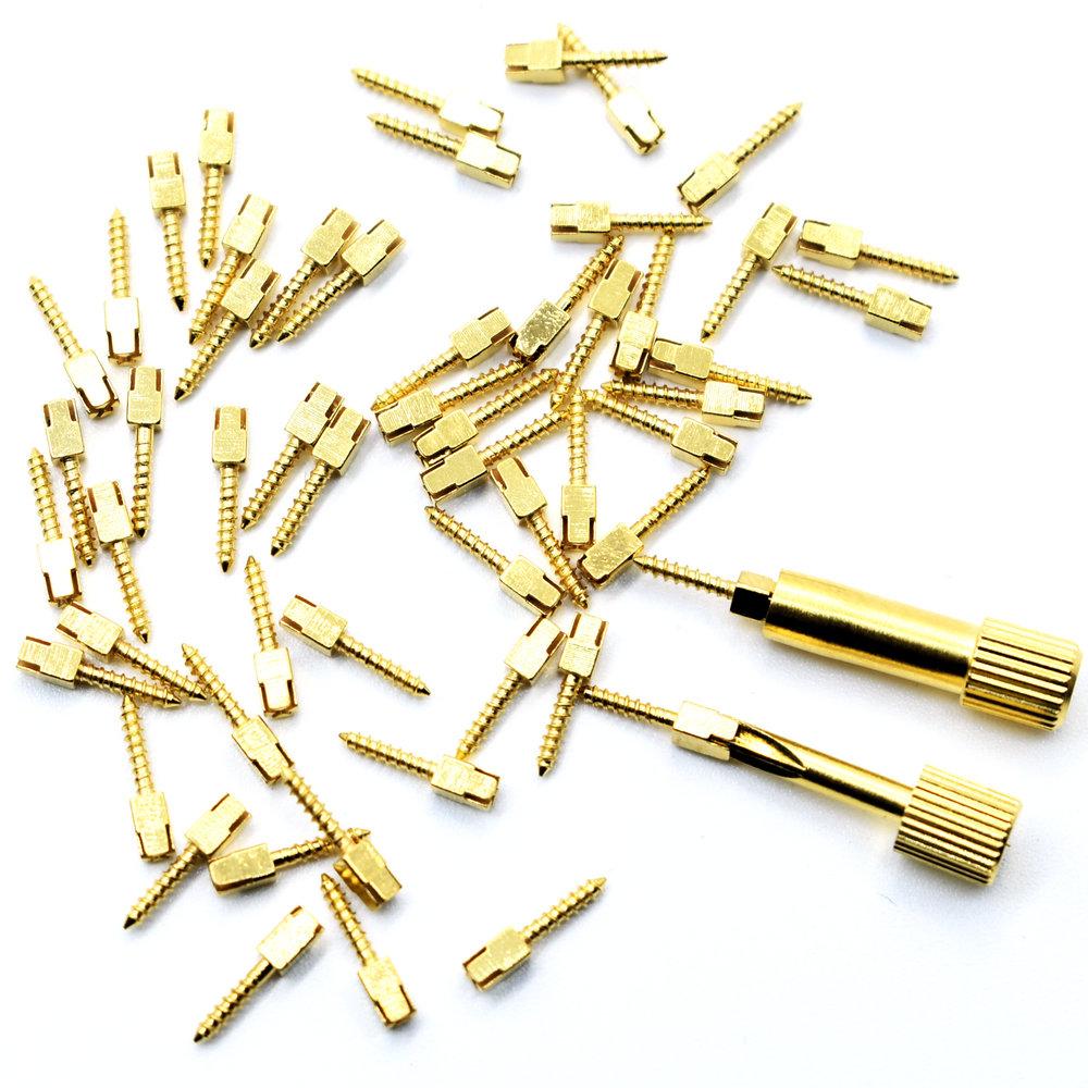 Dental Golden Plated Screw Post 50Pcs Bag High Quality Dentist Tool for Dental Restoration