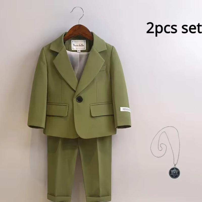 Boys Formal Suits 2yrs To 12yrs Children Performance Costumes Gentleman Kids Wedding Birthday Blazer Set Toddler Birthday Gown