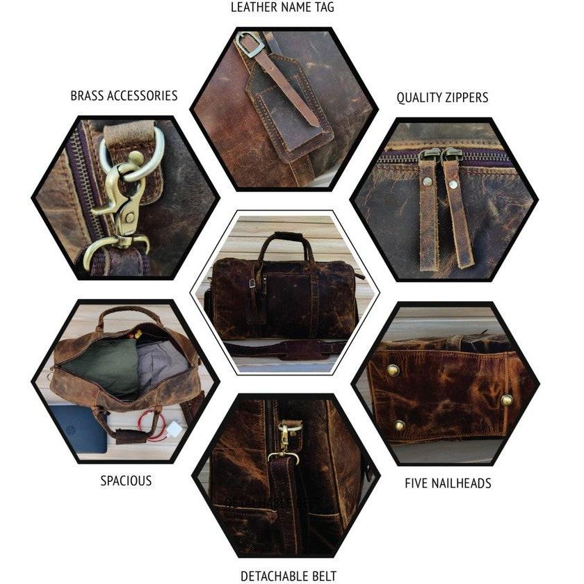 Leather Duffel Bag Vintage Carry On Weekend Bag Large Duffle Luggage Bag Gym Overnight Travel Bag gift Men Women duffel for valentines gifts