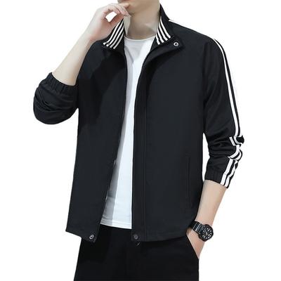 Herren Stehkragenjacke Koreanische Freizeitjacke Minimalistische Baseballjacke für Herren