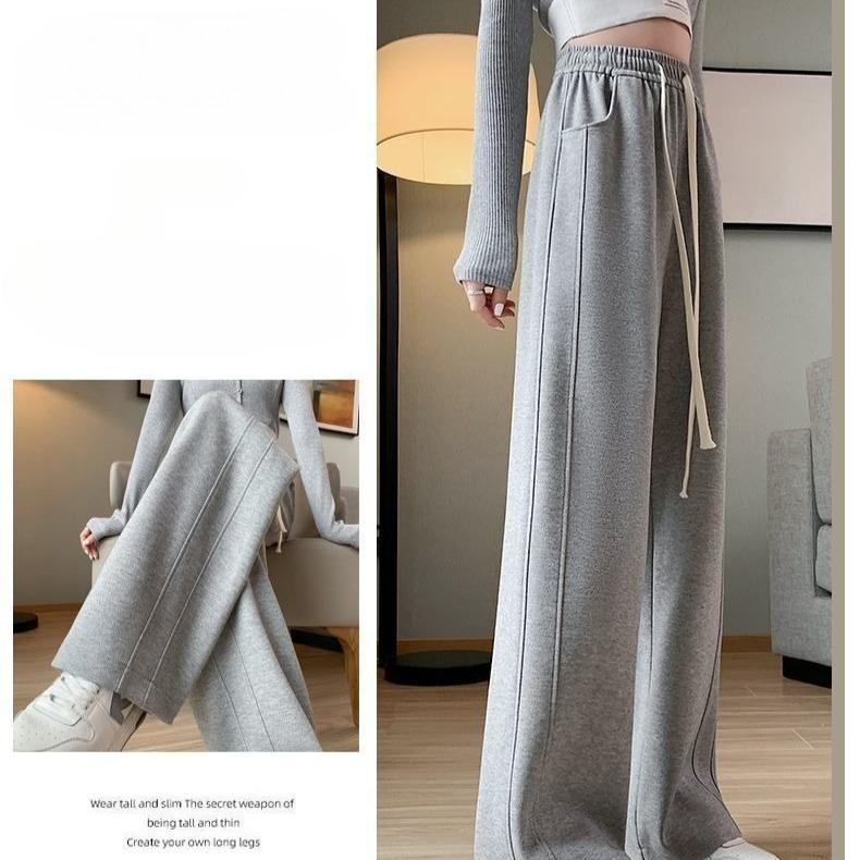 Womens Plus Size Spring Joggers Loose Fit High Waisted Sweatpants Casual Straight Leg Pants