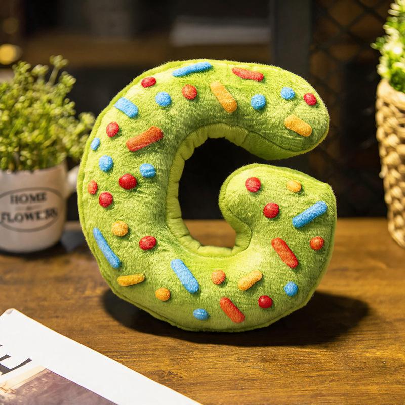 40cm Dessert Englische Buchstaben A bis Z Plüschkissen Gefüllt Bunt Ich Liebe Dich Dekokissen Rückenstütze Plüschtier Heimdeko Geschenk