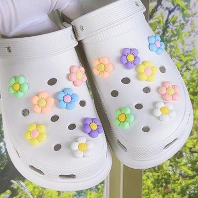 14PCS Fashion Shoe Charms Set Accessories Hole Shoe Buckle Cute Colorful Flowers Resin DIY Shoes Decorations for Bogg Bag